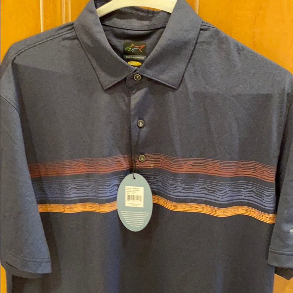 GREG NORMAN SZ XL. NAVY HEATHER. GORGEOUS NEW/TAG